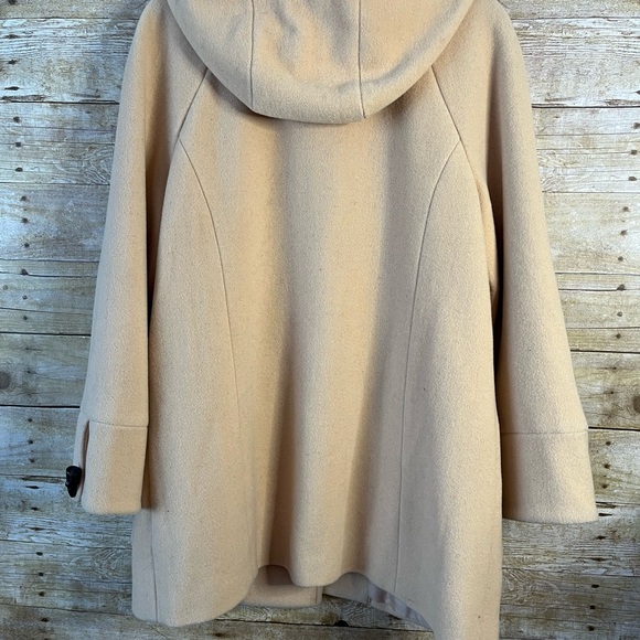 Chadwicks Coat Raglan Camel Beige Golden Removable Hood Button Snaps Size 8P EUC - Picture 5 of 7